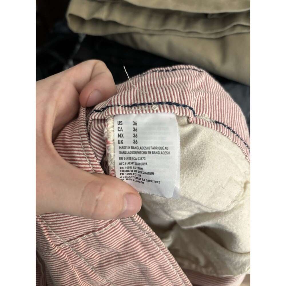 VTG Y2K Size 36 American Eagle Outfitters Red White Striped Shorts Men’s Classic - Picture 8 of 8